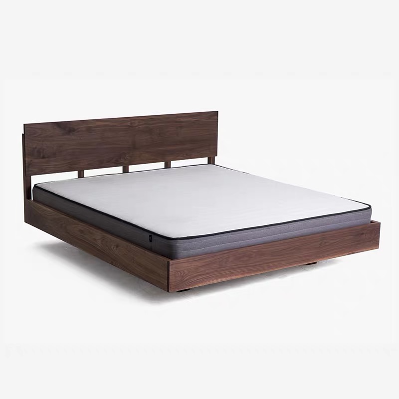 Nordic suspended bed black walnut cherry wood red oak log solid wood bed 1 8 meters modern minimalist double bed