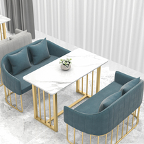 Nordic milk tea shop table and chair combination negotiation light luxury sales department small round table business reception Net Red dining furniture