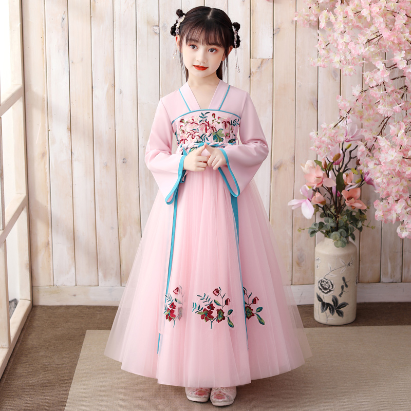 2023 new girl hanfu dress in dress spring and autumn children's ancient dress superfairy skirt girl autumn clothing with chinese wind-Taobao