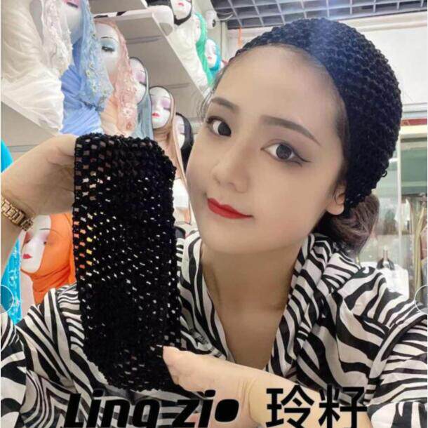 Muslim gauze breathable bandage bottoming cap mesh elastic hair band hollow fishnet hair band Hui women's headscarf