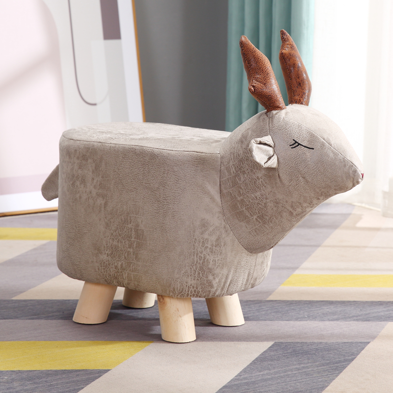 creative children animal modeling elephant changing shoes cute calf stool household cartoon solid wood bench net red lazy man