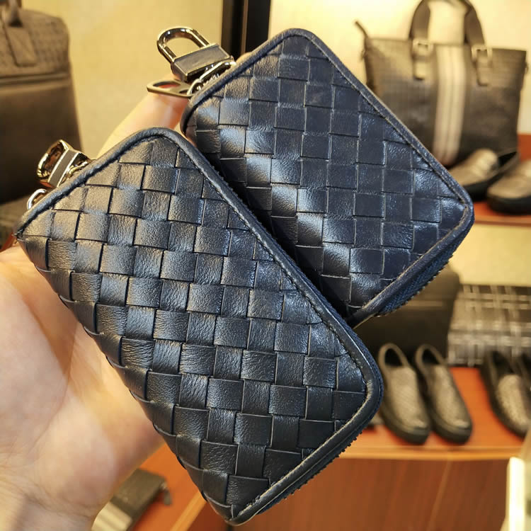 New braided key bag Men and women Young head Sheep leather handmade genuine leather key sleeve waist hanging bv6361