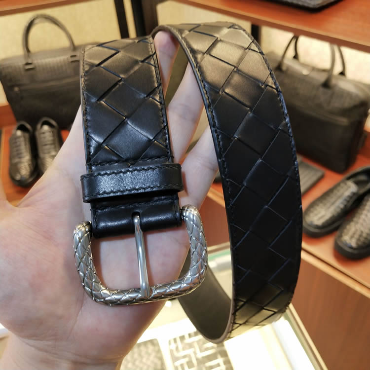 BV WHQN MAQH belt men's youth head layer calfskin hand-woven pin buckle pants belt belt women