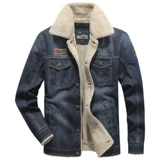 Джинсовая мужская бархатная флисовая куртка, пуховик для отдыха, свободный крой, большой размер, в американском стиле