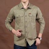 Демисезонный хлопковый лонгслив, весенняя рабочая утепленная рубашка для отдыха, свободный крой