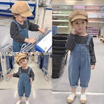 Childrens clothes girls strapped pants for boybaby new childrens baby pair pants and ham jeans