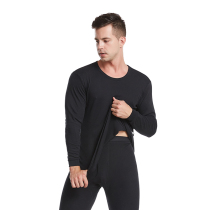 men's pure cotton thermal underwear suit thin bottoming crew neck slim fit youth cotton sweater suit autumn pants