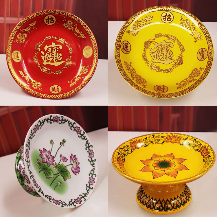 Xianjia Taoist Buddhist Offering Pan Buddha Hall Lotus Offering Fruit Pan Buddha Front Offering Fruit Pan Buddhist Offering Pan Temple Tribute Plate