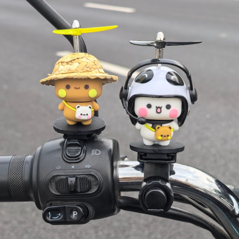 Cute Bubu Helmet Bamboo Dragonfly Electric Vehicle Decoration Motorcycle Road Bike Car Ornament
