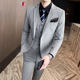 New autumn and winter men's suit three-piece Korean style slim-fitting high-end groom's dress casual suit host