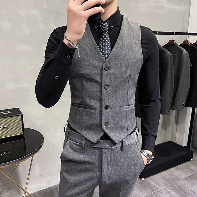 Vest men's Korean version of the slim suit vest suit vest best man group brother outfit hair stylist men's suit vest vest