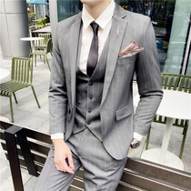 Western suit suit mens three sets of professional positive dress casual bridegroom group groom wedding gown suit jacket