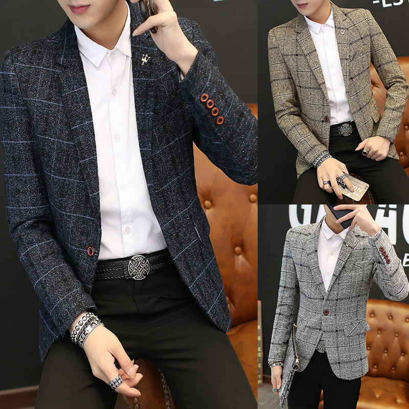 Men's suit New youth slim small suit Korean version men's jacket Men's suit trend handsome casual formal dress