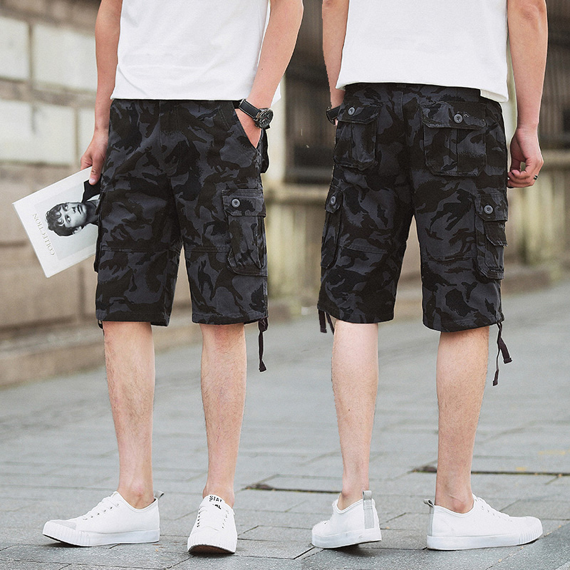 Summer slim fit for men shorts 50% Pants Beach Pants Semilegged Horse Pants Summer Camouflaged 50% Pants Men