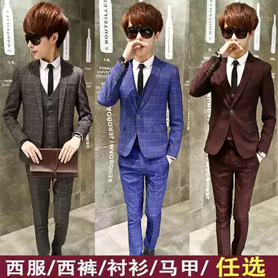 Men's suit jacket Youth Korean slim-fit small suit Student casual suit Wedding best man suit formal suit trend