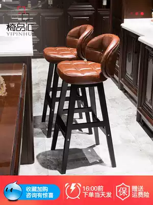 Solid wood bar chair light luxury bar table and chair high stool home chair bar stool modern simple high stool bar chair