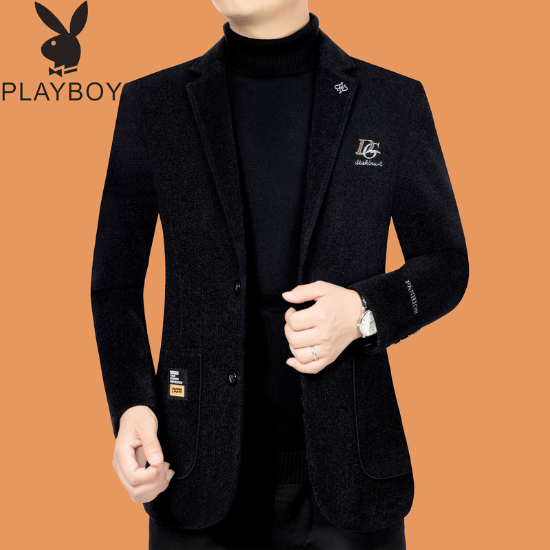 Playboy Autumn and Winter New Men's Casual Young and Middle-Aged Men's Suit Woolen Coat Small Suit Slim Fit Playboy Autumn and Winter New Men's Casual Young and Middle-Aged Men's Suit Woolen Coat Small Suit Slim Fit