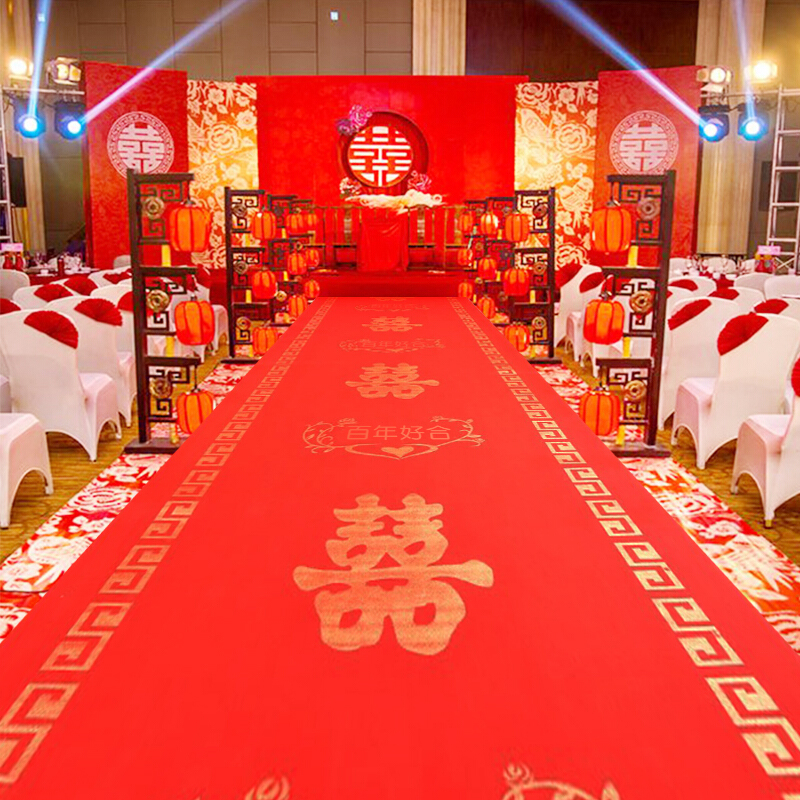 Festive wedding supplies Daquan non-woven disposable big red carpet rural rural wedding venue decoration