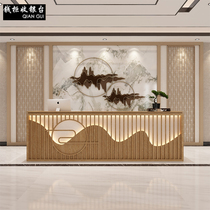 Travel agency Famous tea house cashier bar New Chinese tea restaurant One-piece light luxury photo studio Reception desk