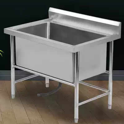 Commercial sink Large single sink Stainless steel kitchen thickened and deepened sink Wash basin Under the table basin enlarged and deepened