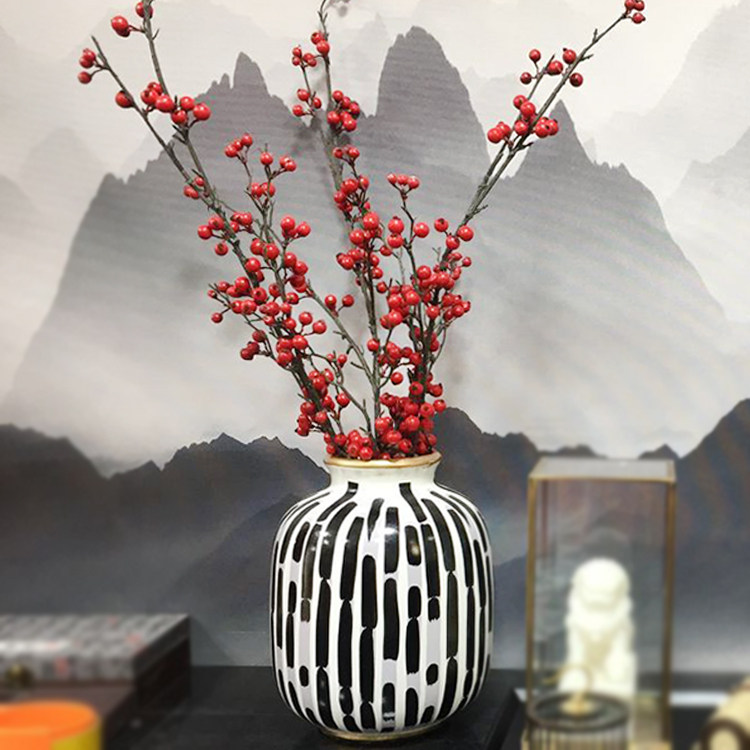 Modern new Chinese style model room study desk porch living room exhibition hall decoration vase soft creative display props