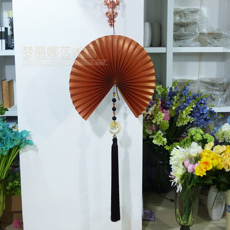 Upscale hanging ears fan Thai style Southeast Asian hanging fan decorative hanging large shell pendant bedroom living room wall decoration flow Su 