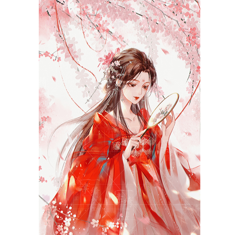 Illustrator ancient style doujin comic novel cover character design watercolor head portrait Japanese two-dimensional cute marriage contract draft design