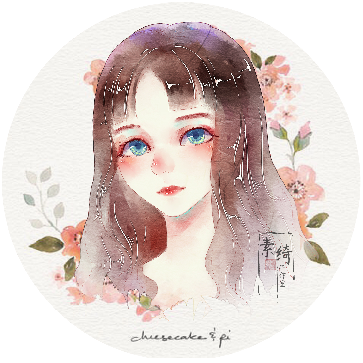 Q Prints Hand-painted Avatar Custom Watercolor Ancient Wind Manga Wedding Invited Cambodia Photo Design Couple Birthday Gift about manuscript