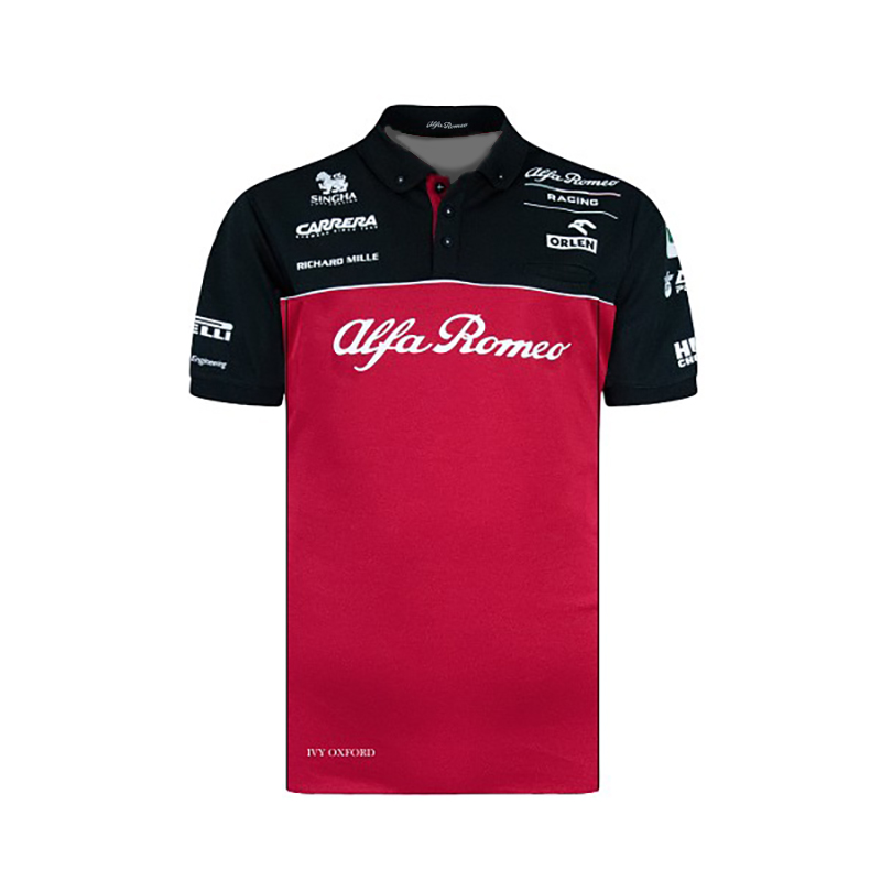 2020 Alfa Romeo Team f1 race car suit T-shirt polo shirt kimi customised workwear alfaromeo