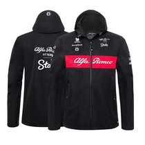 2023 New F1 Racing Suit Alfa Romeo Racing Team Zhou Guanyu Jacket Jacket Windbreaker Black Jacket Men