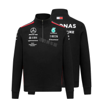 F1 Racing Suit 23 New Mercedes-Benz Racing Team AMG Spring and Autumn Long Sleeve Stand Collar Sweatshirt Mens Casual Sports Shirt Customized