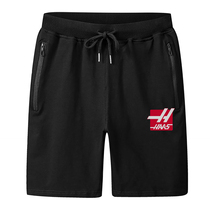 New F1 Racing Suit New Haas Team Shorts Mens Summer Five-Fifth Pants Cotton Sports Pants Black Customized