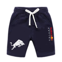 f1 racing suit red bull childrens shorts summer breathable cotton five-quarter pants boys childrens day gift sports customization