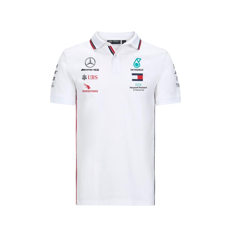 2020 new f1 race car suit Benz Fleet summer fit short sleeve men's white Polo shirt amg car workwear customised