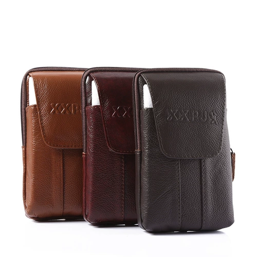 Мобильный телефон, мужская поясная сумка, универсальный кожаный ремень, из натуральной кожи, 7 дюймов, 6.5 дюймов