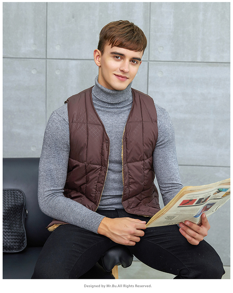 Áo vest nam mới xuống mùa thu và mùa đông cộng với đồ lót nhung dày ấm áp áo vest mỏng đáy bằng vải bông cashmere các kiểu áo ghi lê nam