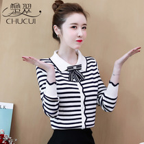 Autumn-Style Striped Sweater Womens Clothing Spring Autumn 2022 New Tide Ocean Gas 100 Hitch Jacket Fashion Knit Undershirt