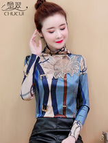 Autumn Thickened Beautiful Beating Undershirt Spring Autumn Womens Clothing 2022 New Tide Lace Color Eurostock Printed Inside Lap