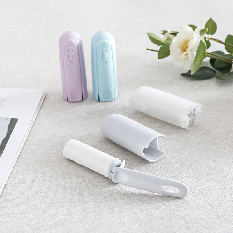 Portable foldable sticky hair device Tearable clothes roller Sticky dust paper roller brush paper stained felt hair device to remove the brush
