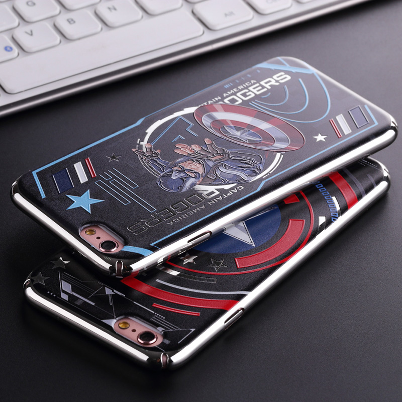 MEKI Marvel Avengers Electroplating 3D Color Carving Hard PC Case Cover for Apple iPhone 7 Plus & iPhone 7