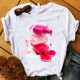 watercolorNailPolish2022 AliExpress European and American nail polish bottle ladies T-shirt ins tide