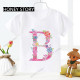 LetterFlowerKidsT-shirt flower 26 English letters ABCDE boys and girls T-shirt children's clothing