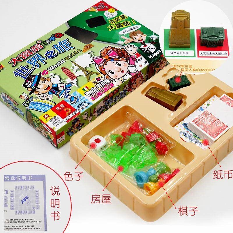 Edition deluxe large elementary school student classic Monopoly toy chess version turntable dice genuine children oversized.