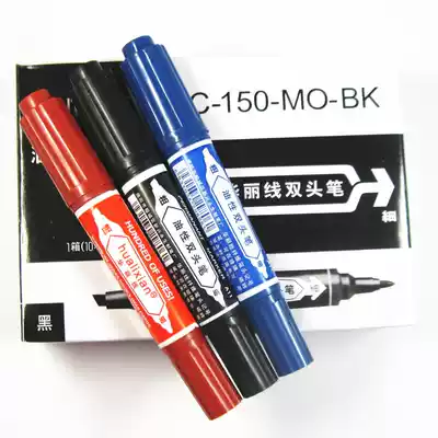 Gorgeous line kiwi pen marker pen Black red blue large round head pen Oily large head mike pen size double head hook line pen