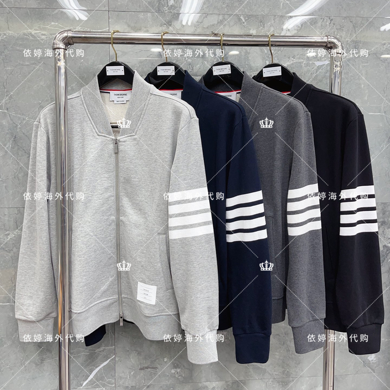 Thom Browne/Tom Brown Tb New Autumn and Winter Four-Stripe Casual Sports Zipper Cardigan Sweatshirt for Men and Women