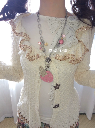 Crisp Creek Original *Кудрявые бутоны клубники*Металлическое ожерелье в сверкающем стиле клубники Универсальная подвесная цепочка 𫔀Кулон