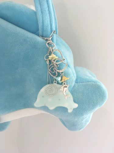 Крисп -стрим*Аквариум мечта*Оригинальные стразы Глайтер Блеск Розовый дельфин Висят любовные цветы дельфиновые оружейные цепи