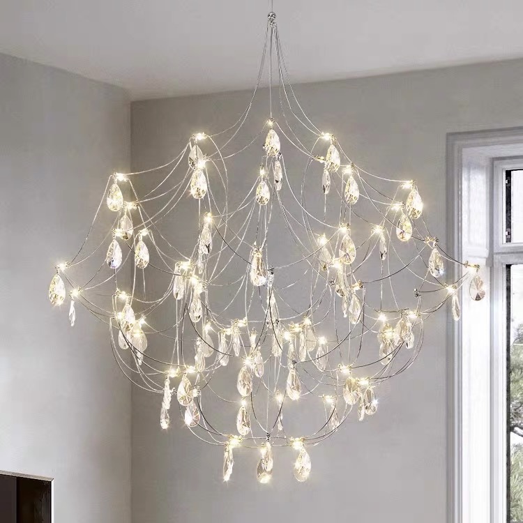 French Light Luxury Style Crystal Living Room Chandelier Designer Creative Dining Room Main Light Modern Simple Starry Hall Light