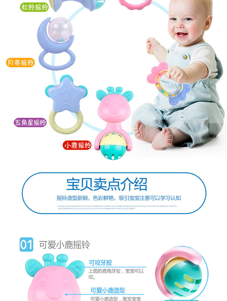 Teether rigs kết hợp nhạc cụ Đồ chơi trẻ em 0-3 nhạc cụ cũ ukulele sơ sinh trẻ sơ sinh phù hợp với trẻ - Đồ chơi nhạc cụ cho trẻ em đàn điện tử cho bé