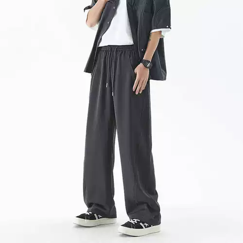 Шелковые летние тонкие штаны для отдыха, свободный прямой крой